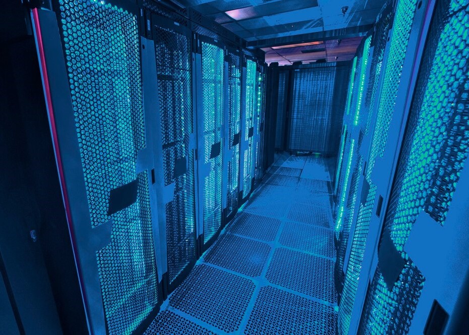 Data Center with Rows of Servers