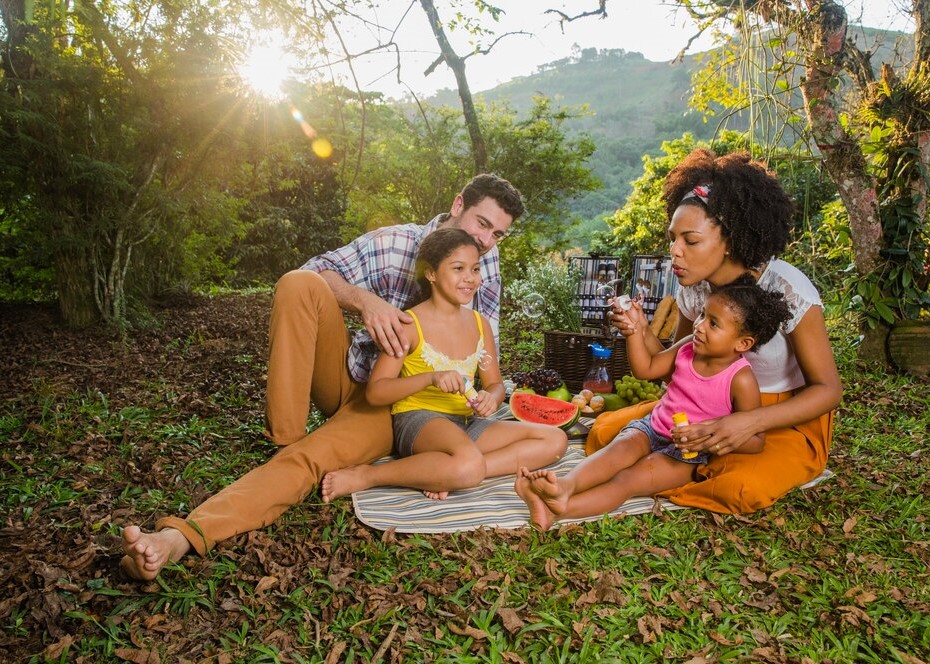 Family Enjoying a Picnic in the Park